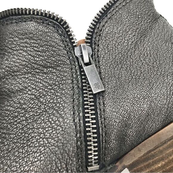 Lucky Brand Bartalino Metallic Gray Leather Side Zip Ankle Booties - Picture 10 of 16